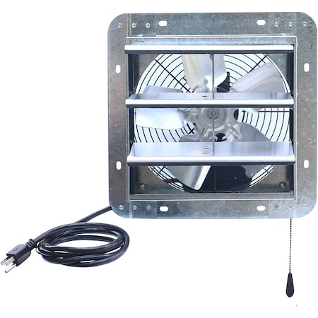 Iliving Silver 10 inch Shutter Exhaust Attic Garage Grow Fan with 3 Speed Thermostat 6 ft. 3 Plugs Cord ILG8SF10V-T